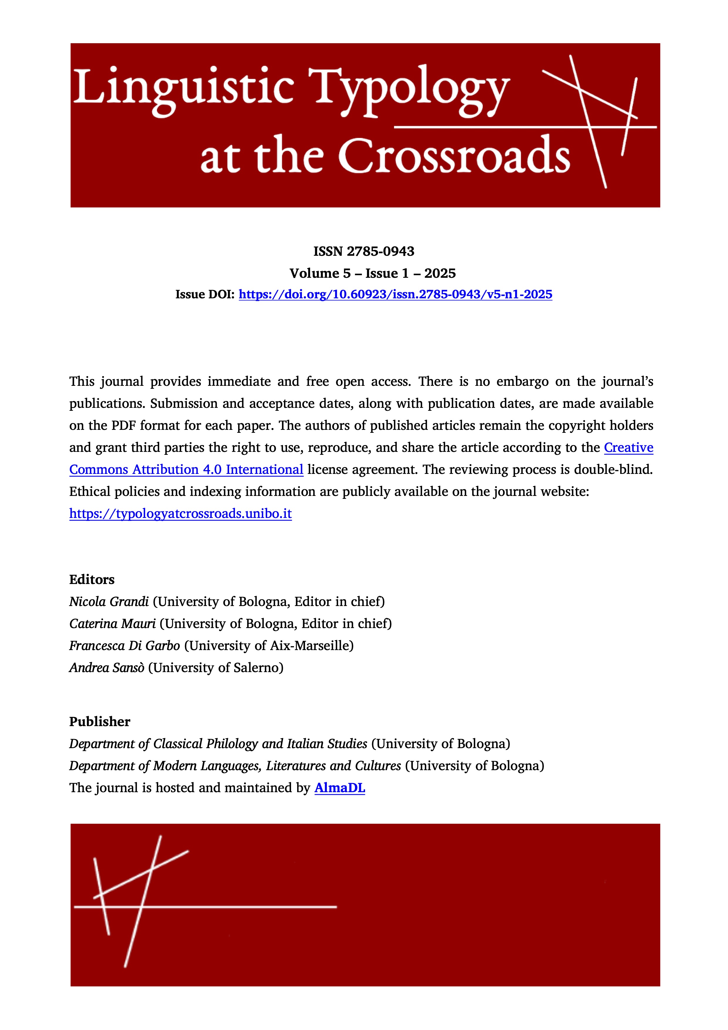 					View Vol. 5 No. 1 (2025): Disentangling topicality effects
				